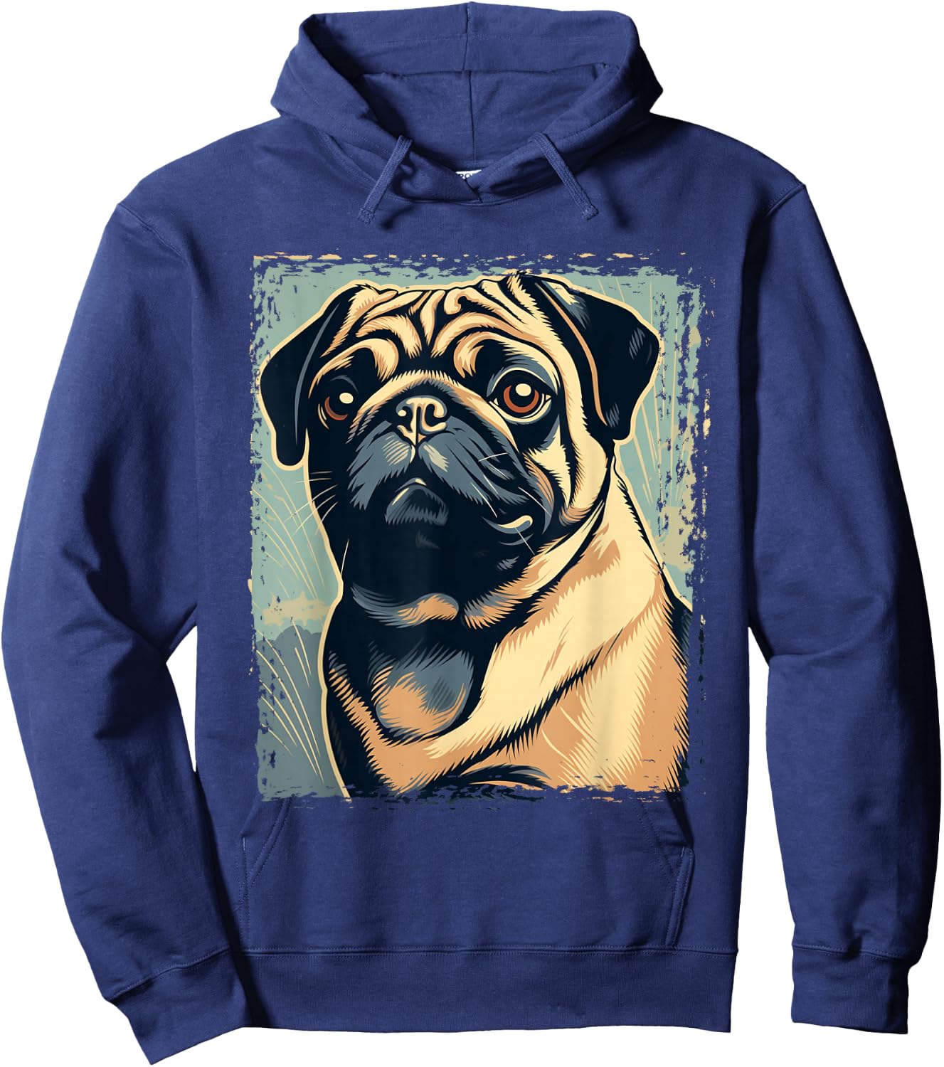 Pug Shirt Funny Pug Owner Watercolor Pug Lover Funny Hoodie - Hoodie | Navy