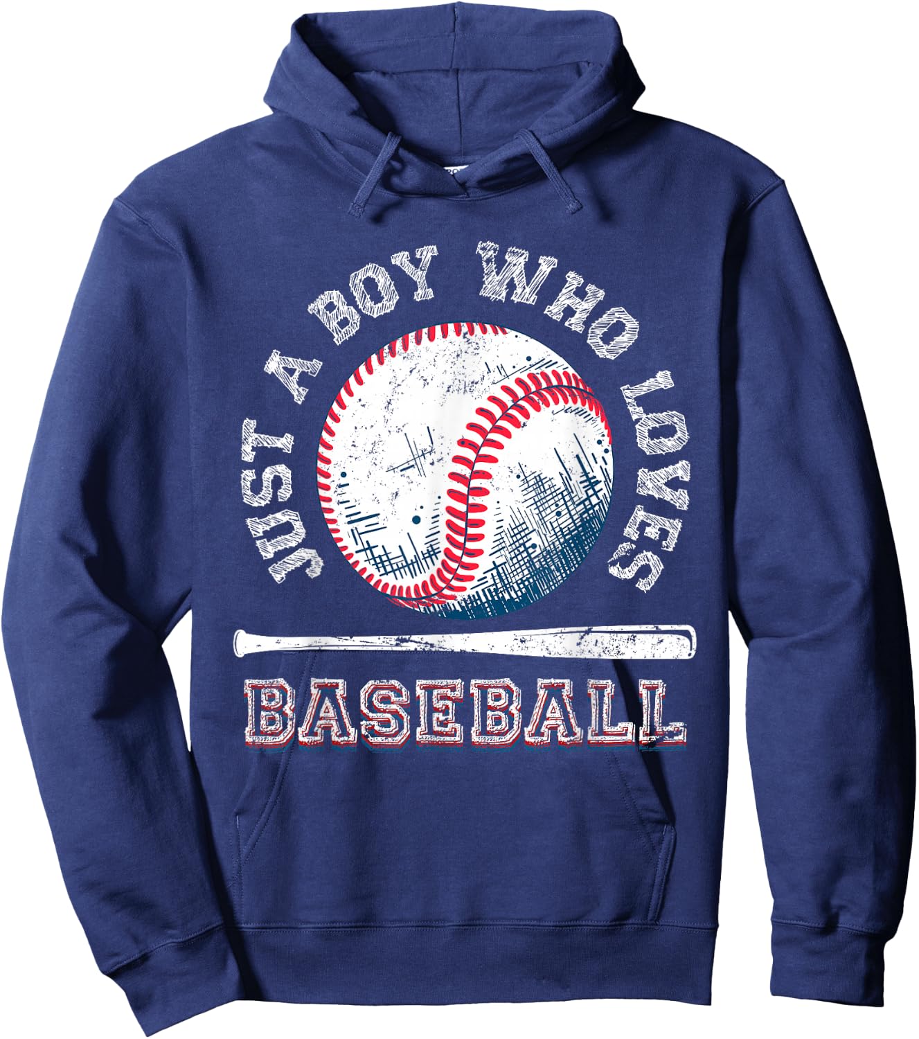 American Sport Fan Baseball Lover Boys Batter Baseball Hoodie - Hoodie | Navy