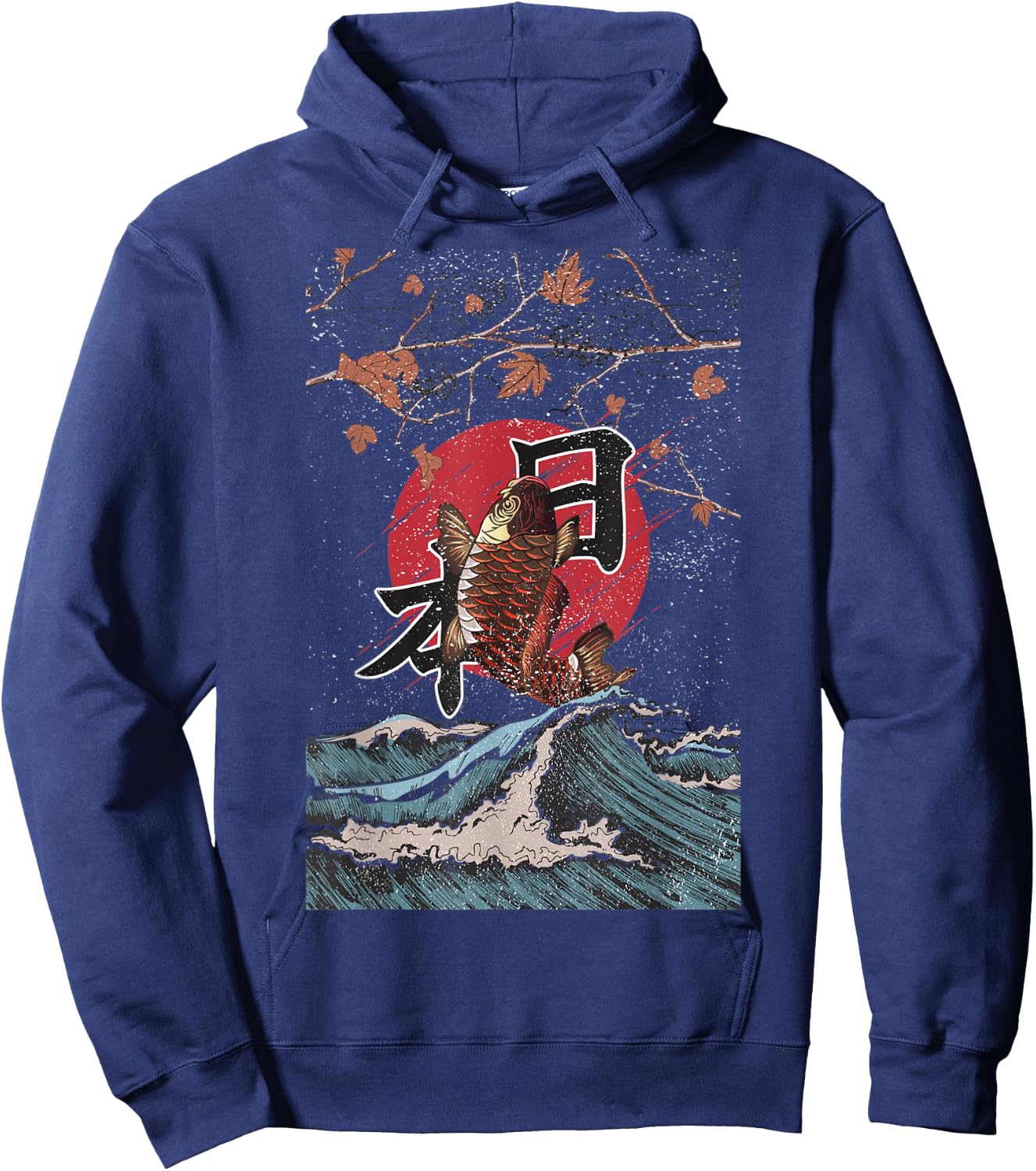 Koi Nishikigoi Carp Japan Ornamental Fish Japanese Fish Hoodie - Hoodie | Navy