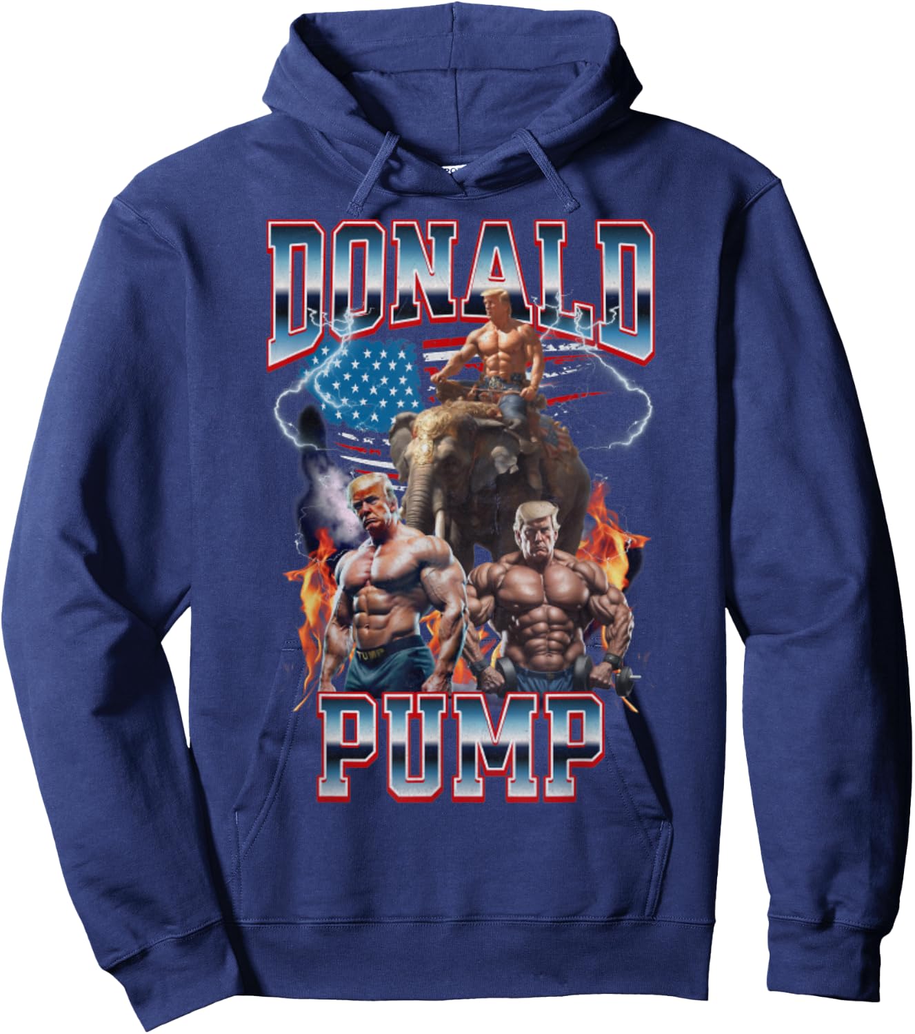 Donald Pump Trump Gym Pump Cover Hoodie - Hoodie | Navy