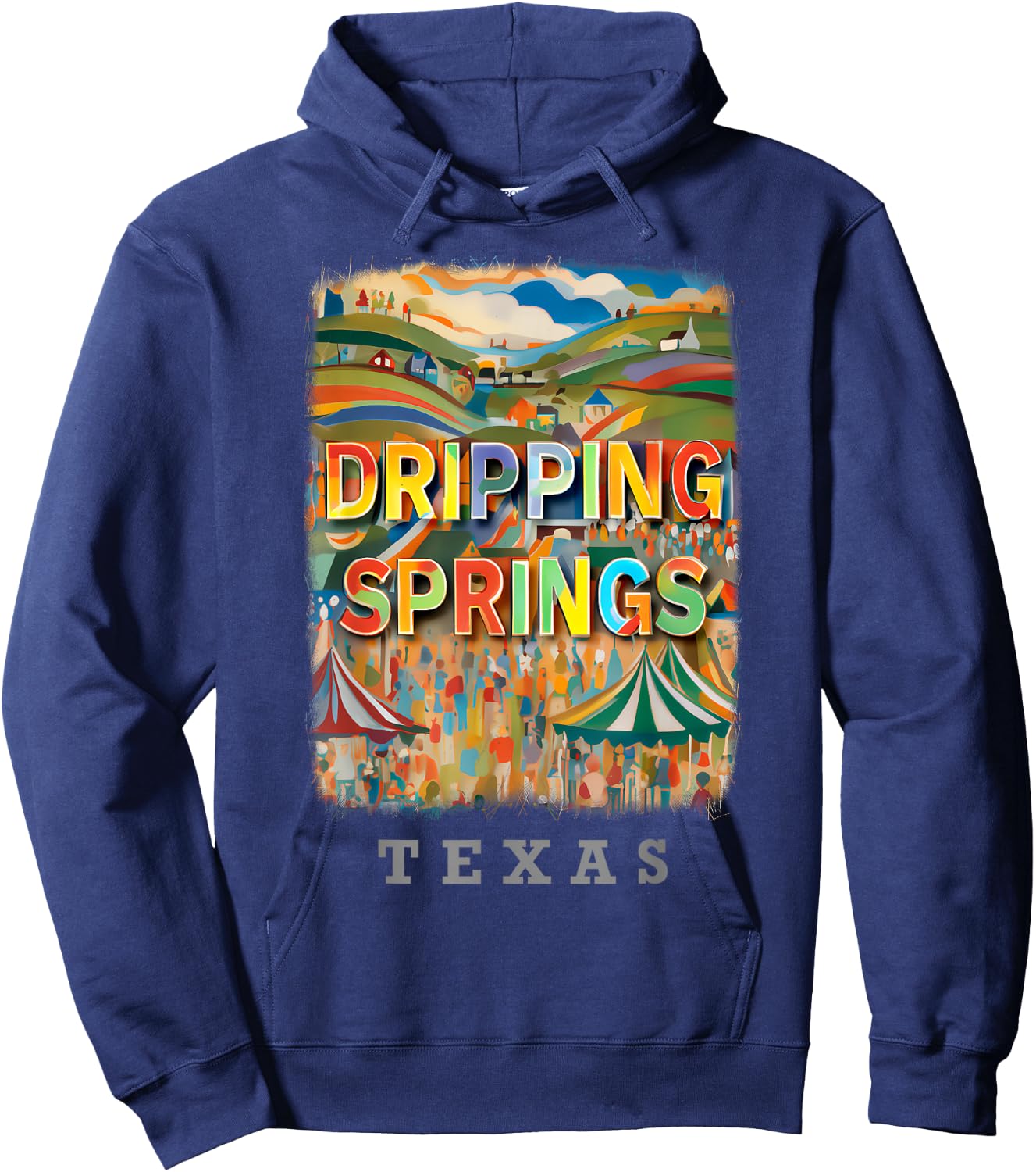 Dripping Springs Texas TX Hill Country Charm SD716 Hoodie - Hoodie | Navy