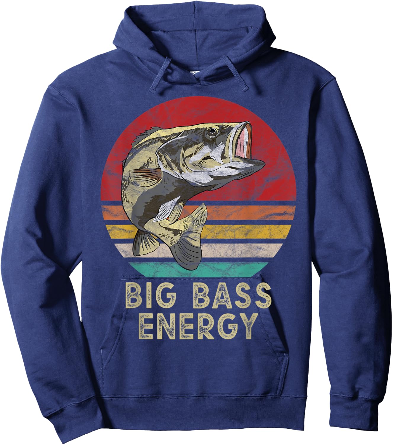 Big Fish Catching Gifts Big Bass Energy Fishing Gift Hoodie - Hoodie | Navy