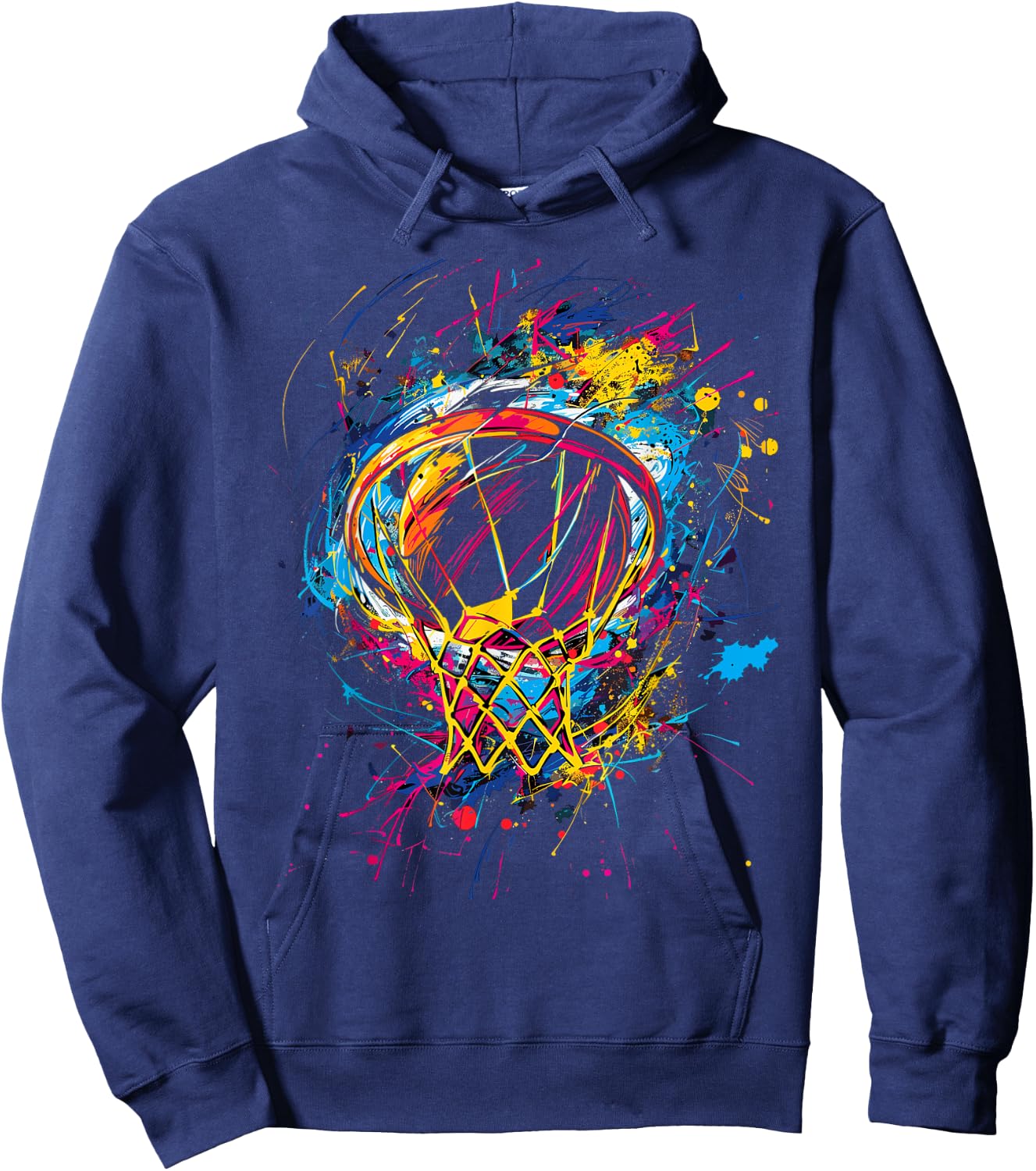 Colorful Basketball Tie Dye Color,Splash Hoop Net Slam Dunk Hoodie - Hoodie | Navy