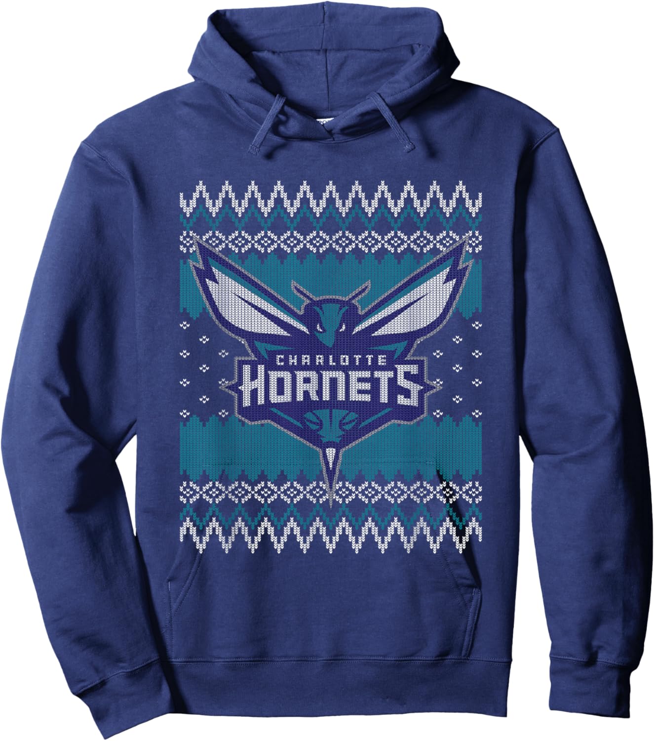 NBA Charlotte Hornets Ugly Christmas Sweater Style Hoodie - Hoodie | Navy