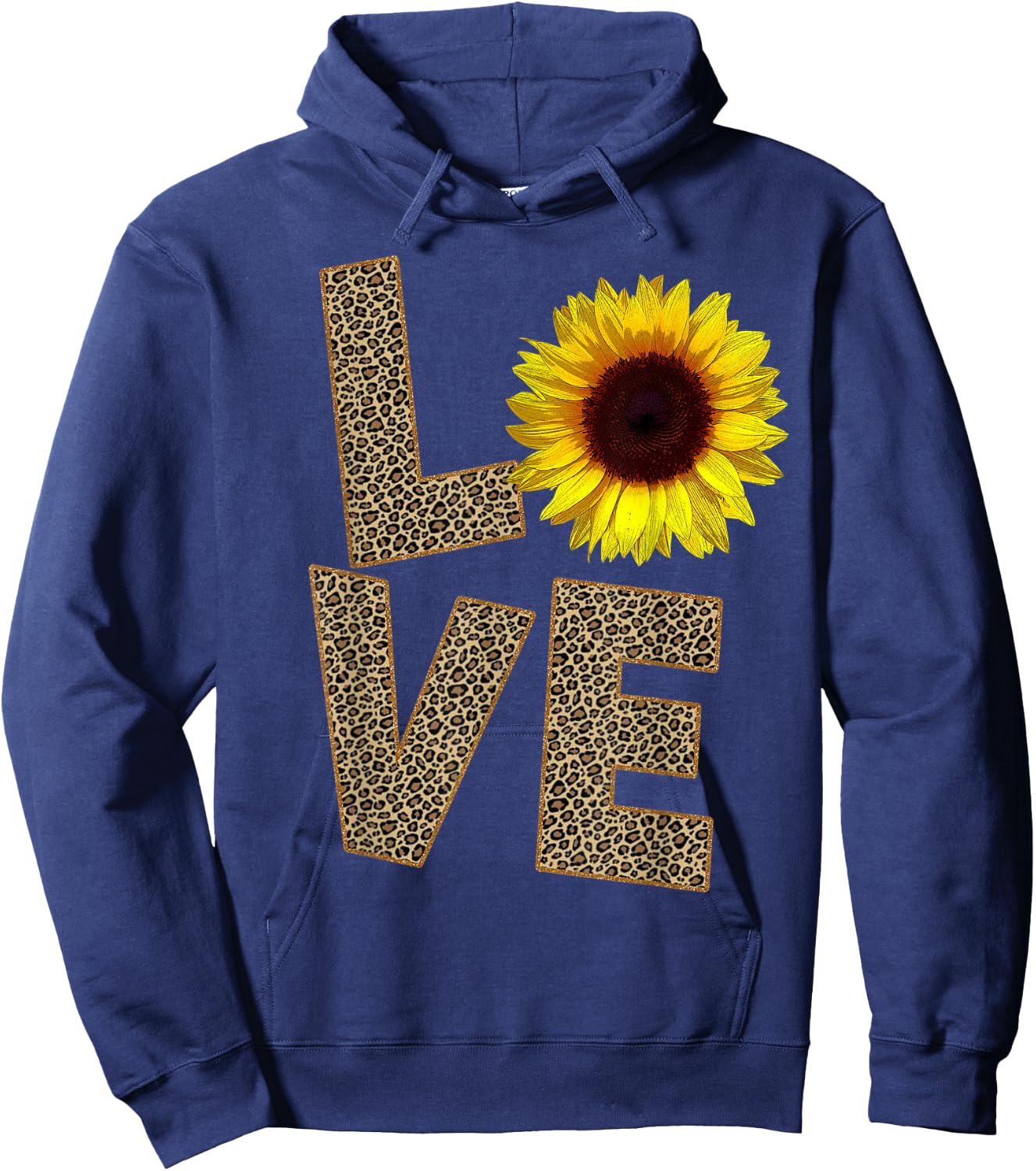 Cheetah Skin Love, Vintage Sunflower - sunflower Cheetah Hoodie - Hoodie | Navy