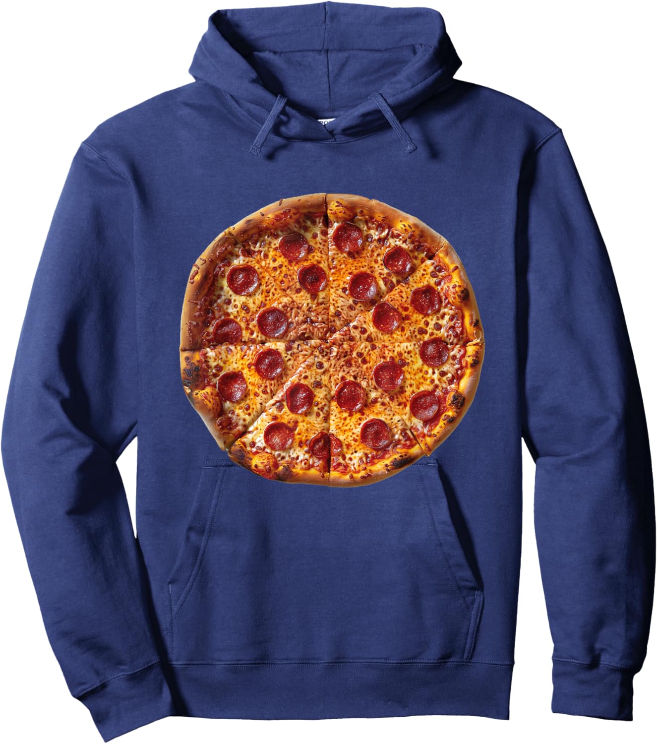 Funny Pizza Graphic Hoodie - Hoodie | Navy