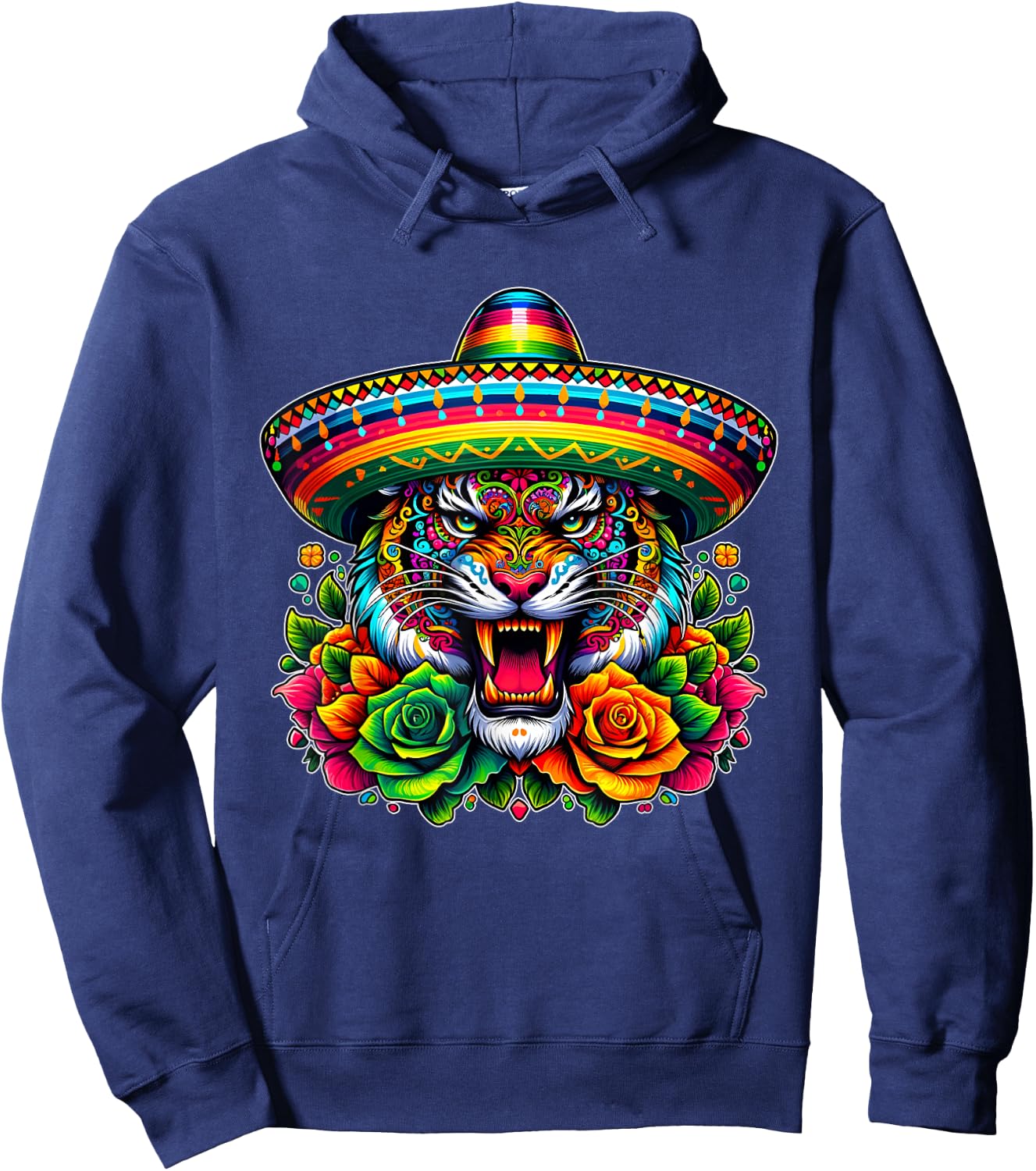 Mexican Cinco De Mayo Let's Fiesta Party Tiger Hoodie - Hoodie | Navy