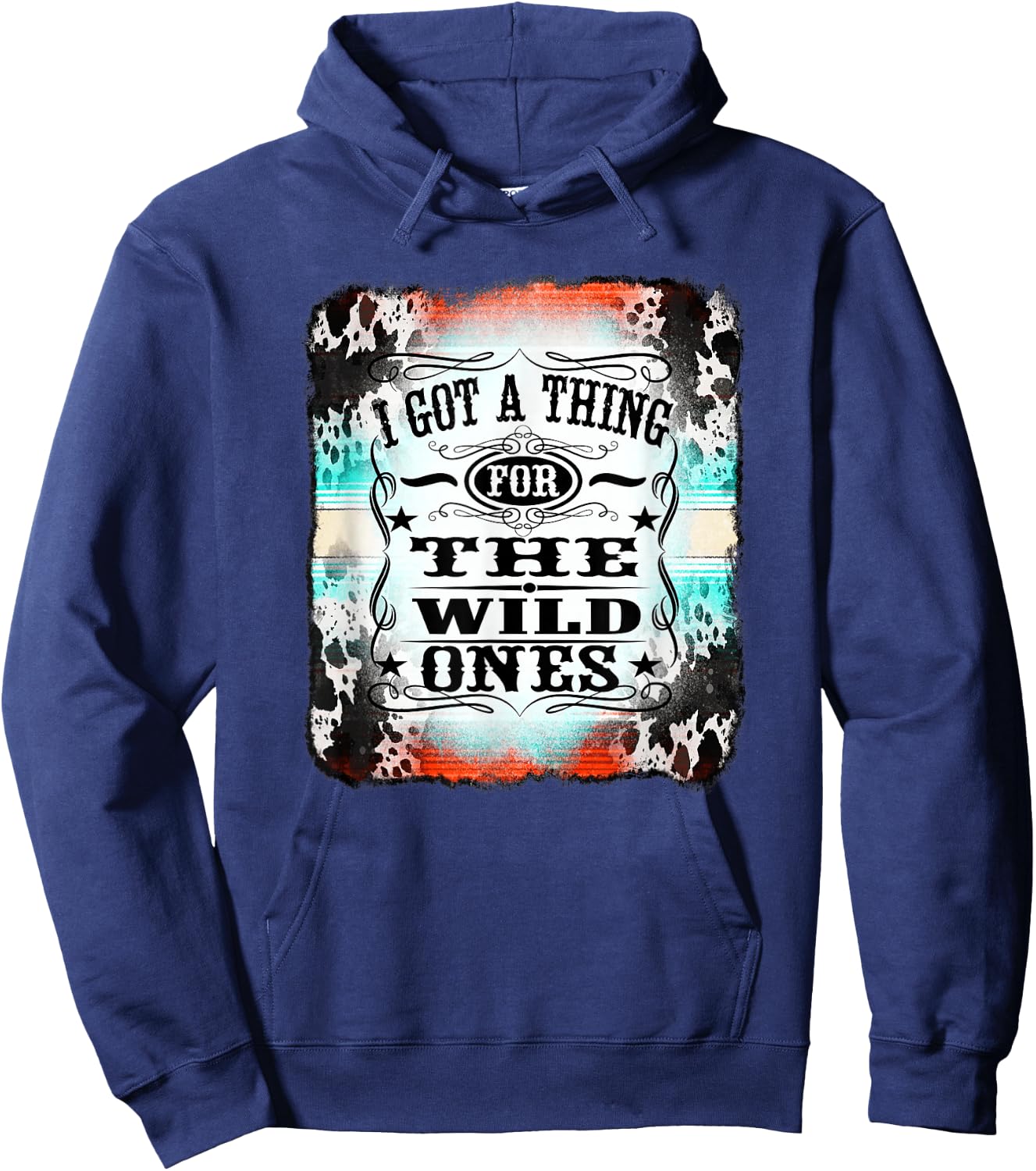 Retro Cowgirl I Got A Thing for The Wild Ones Hoodie - Hoodie | Navy