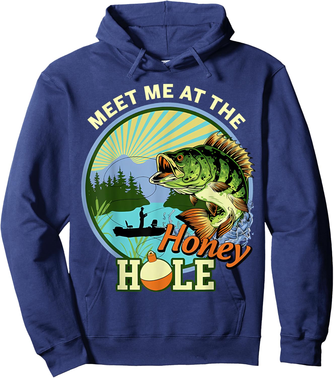 Meet-Me At The Honey-Hole Fishing Hoodie - Hoodie | Navy