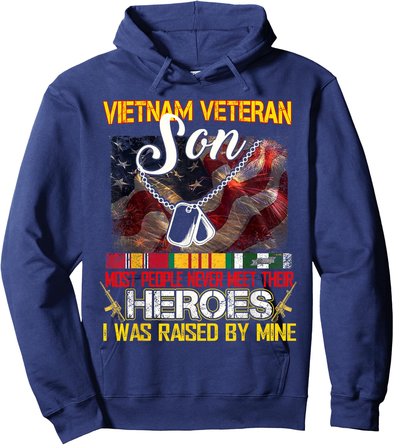 Proud Son of A Vietnam Veteran My Dad Mom is A Hero Hoodie - Hoodie | Navy