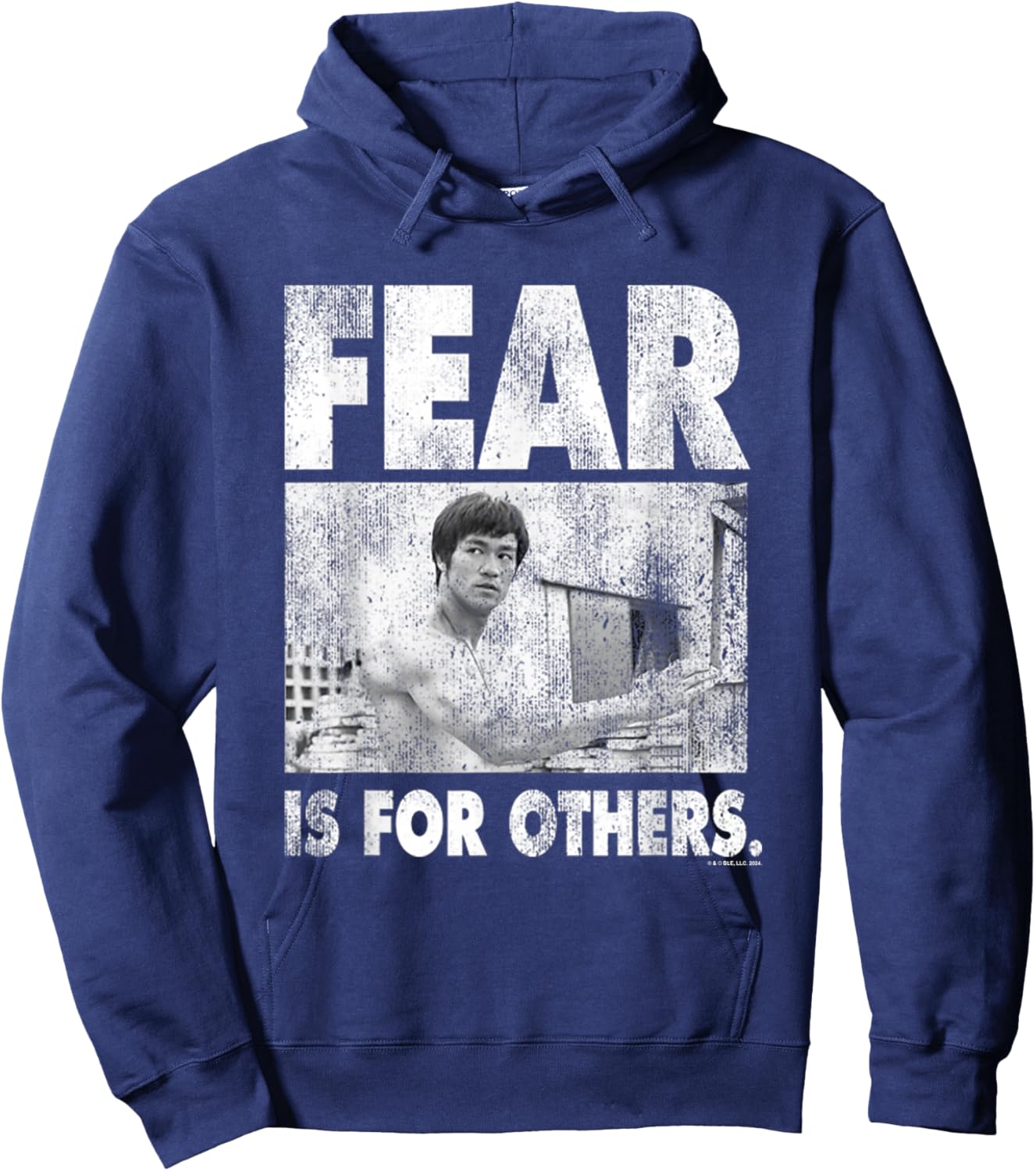 Bruce Lee Fear is for Others Distressed Poster Hoodie - Hoodie | Navy