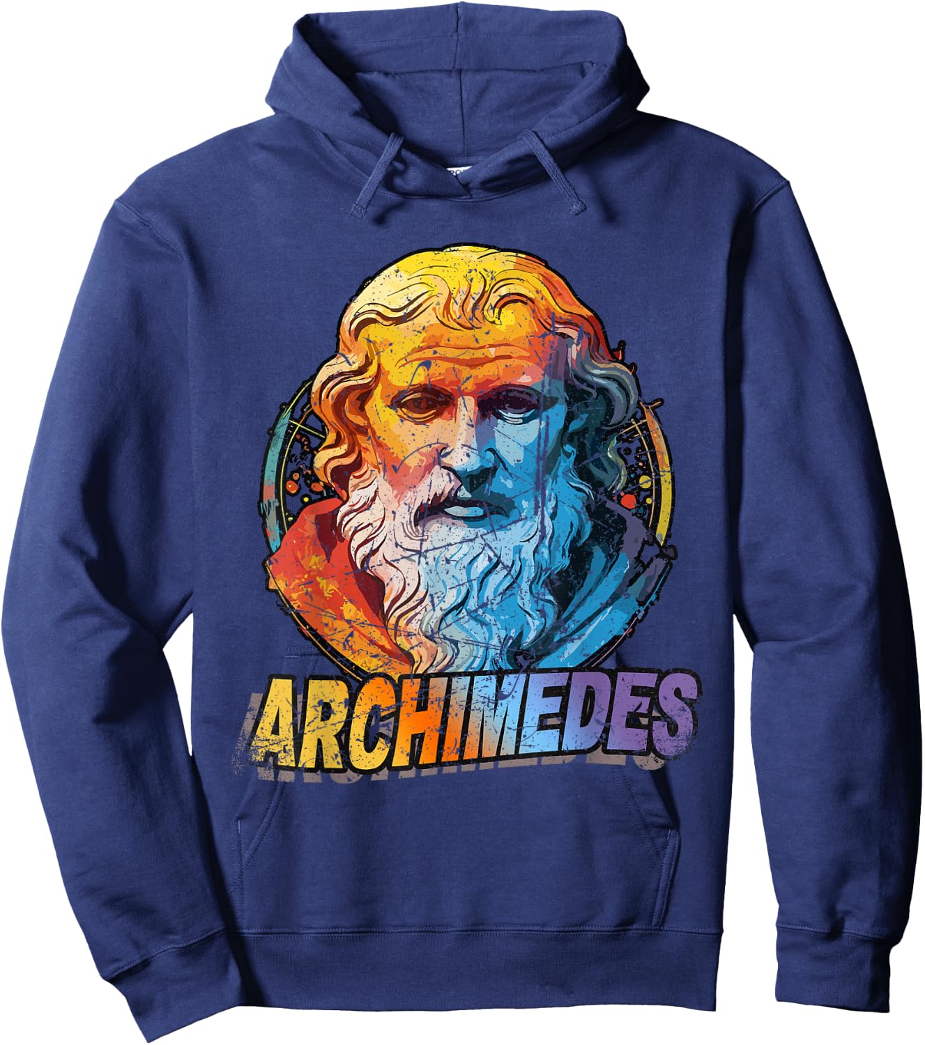 Retro Archimedes Shirt Greek Mathematician Physicist Hoodie - Hoodie | Navy