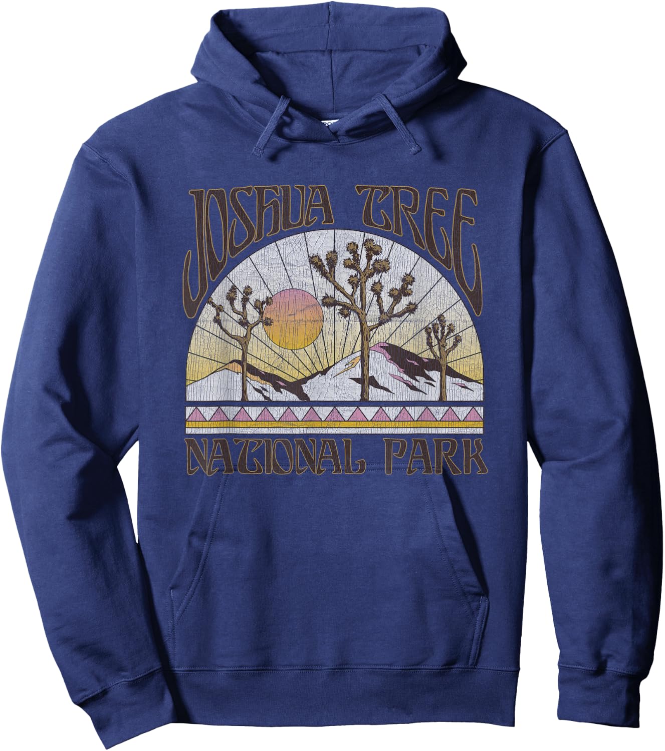Vintage Joshua Tree National Park Retro Outdoor Camping Hike Small Hoodie - Hoodie | Navy