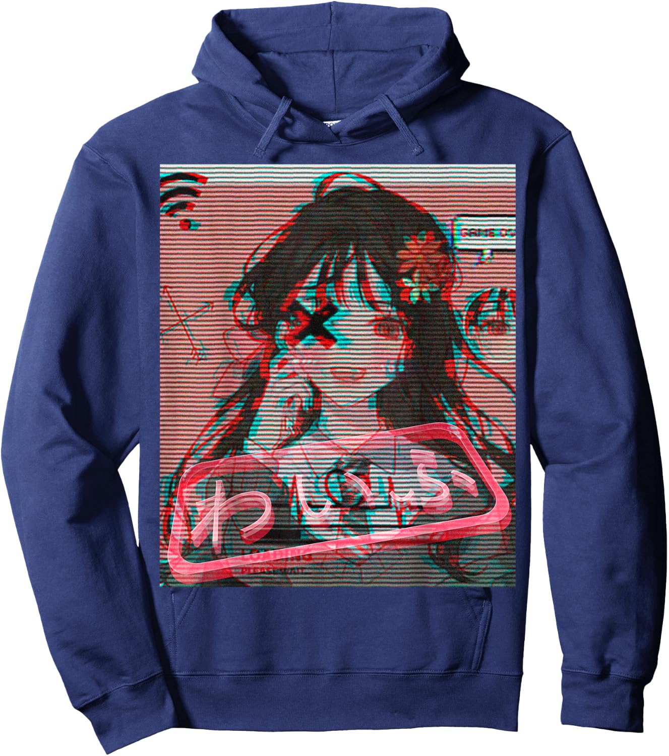 Aesthetic Vaporwave Japanese Futurism Anime Retro Hentai Hoodie - Hoodie | Navy