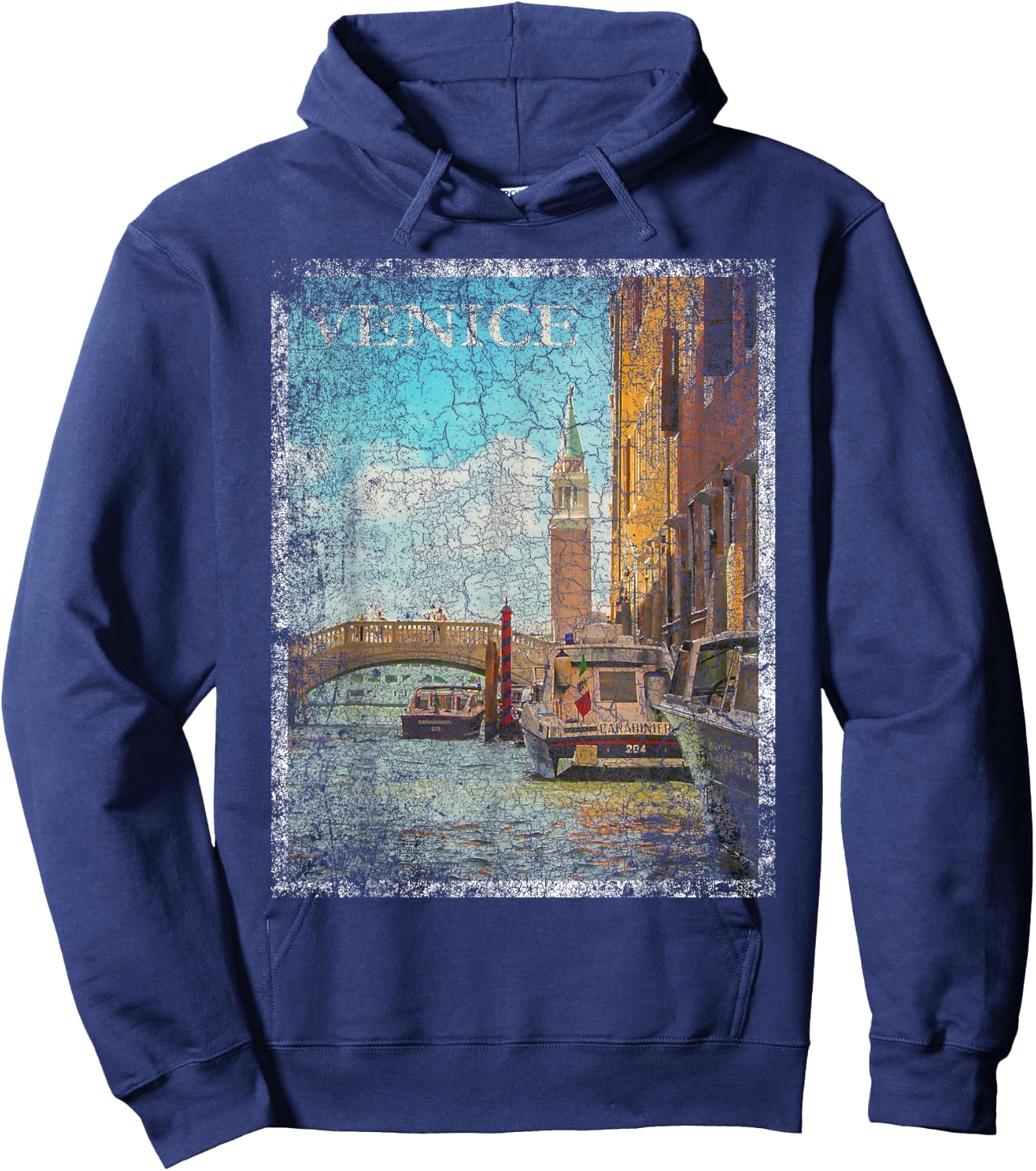 Venice Italy Vacation Vintage Retro Travel Holiday Gift Hoodie - Hoodie | Navy
