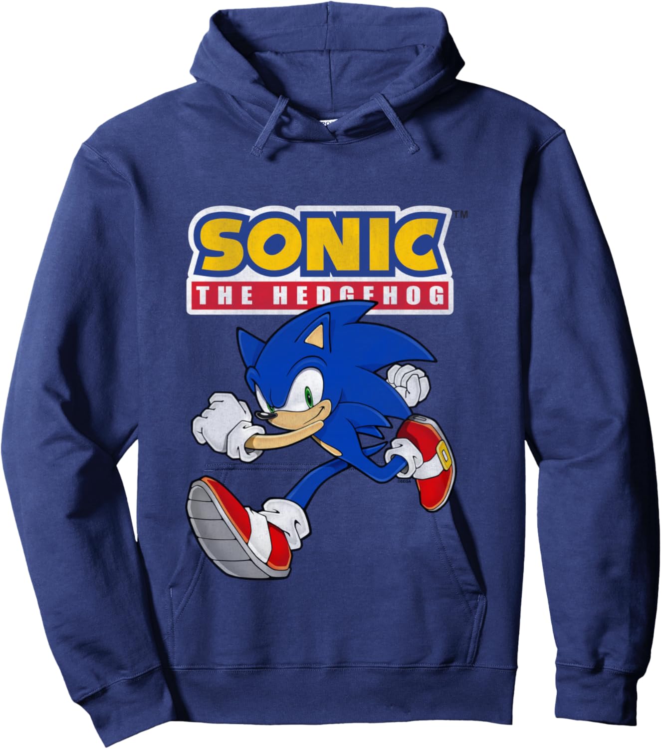 Sonic The Hedgehog Running Sonic Cool Portrait Vintage Hoodie - Hoodie | Navy