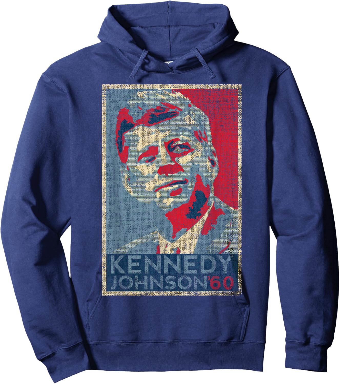 Kennedy Johnson 1960 Retro Campaign 4th of July President Hoodie - Hoodie | Navy