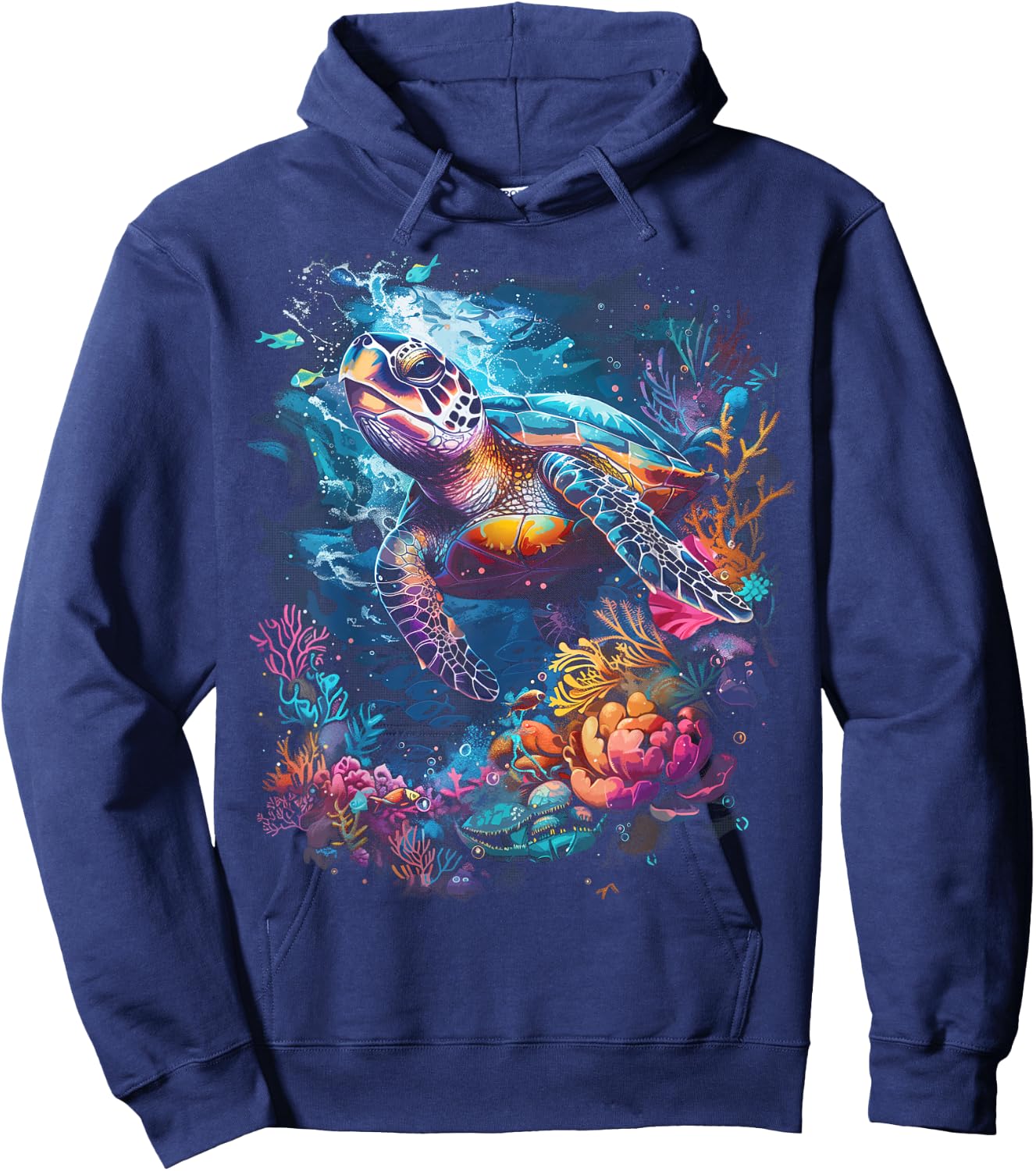 Sea Turtle Beach Lover Ocean Animal Graphic Novelty Hoodie - Hoodie | Navy