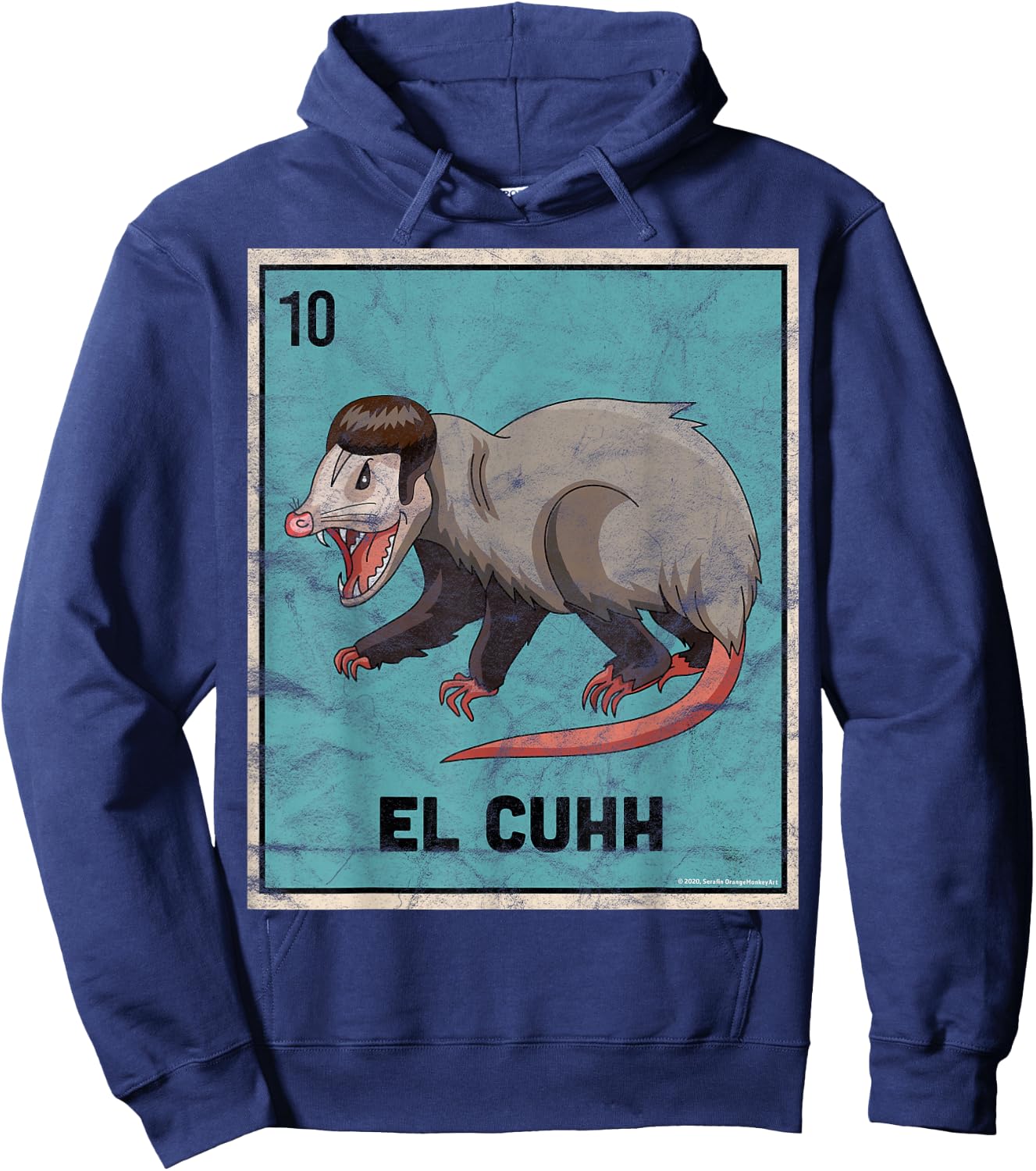 El Cuhh Takuache Cuh Opossum Funny Mexican Playing Card Hoodie - Hoodie | Navy