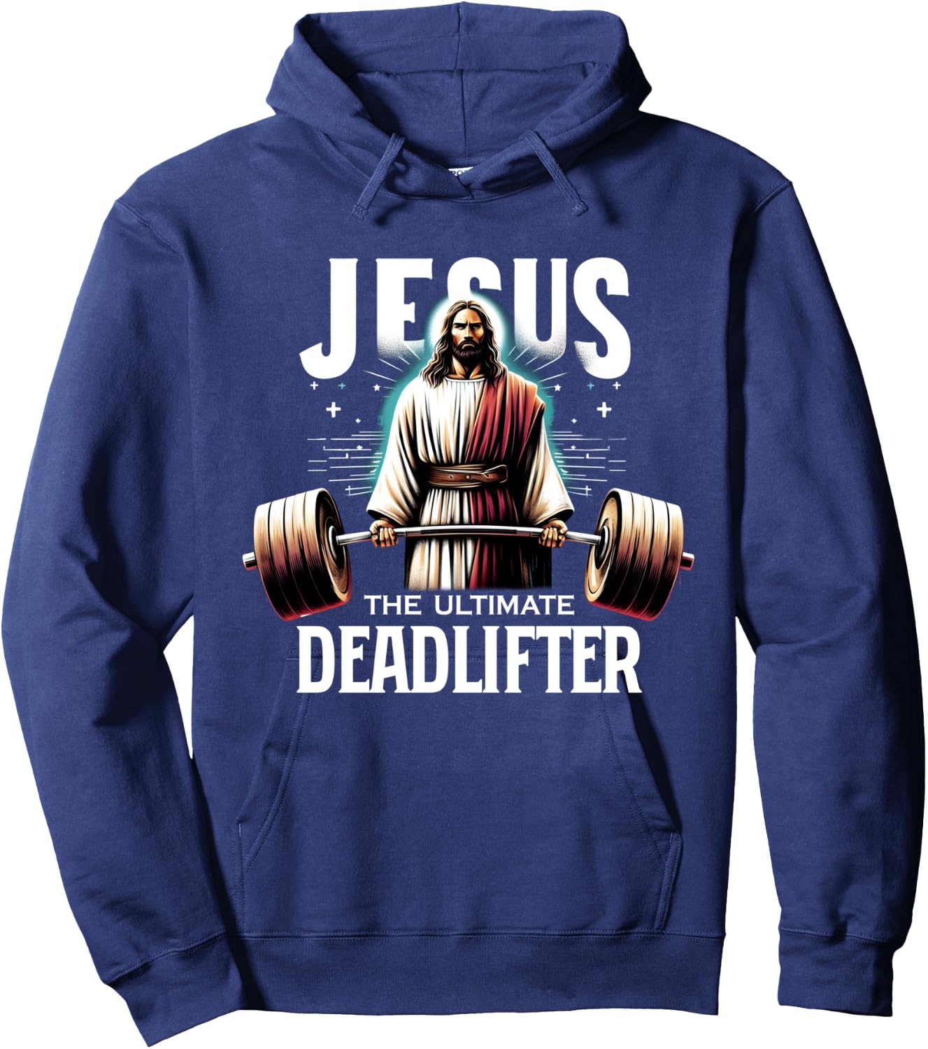 Jesus The Ultimate Deadlifter Christian Jesus Deadlift Hoodie - Hoodie | Navy