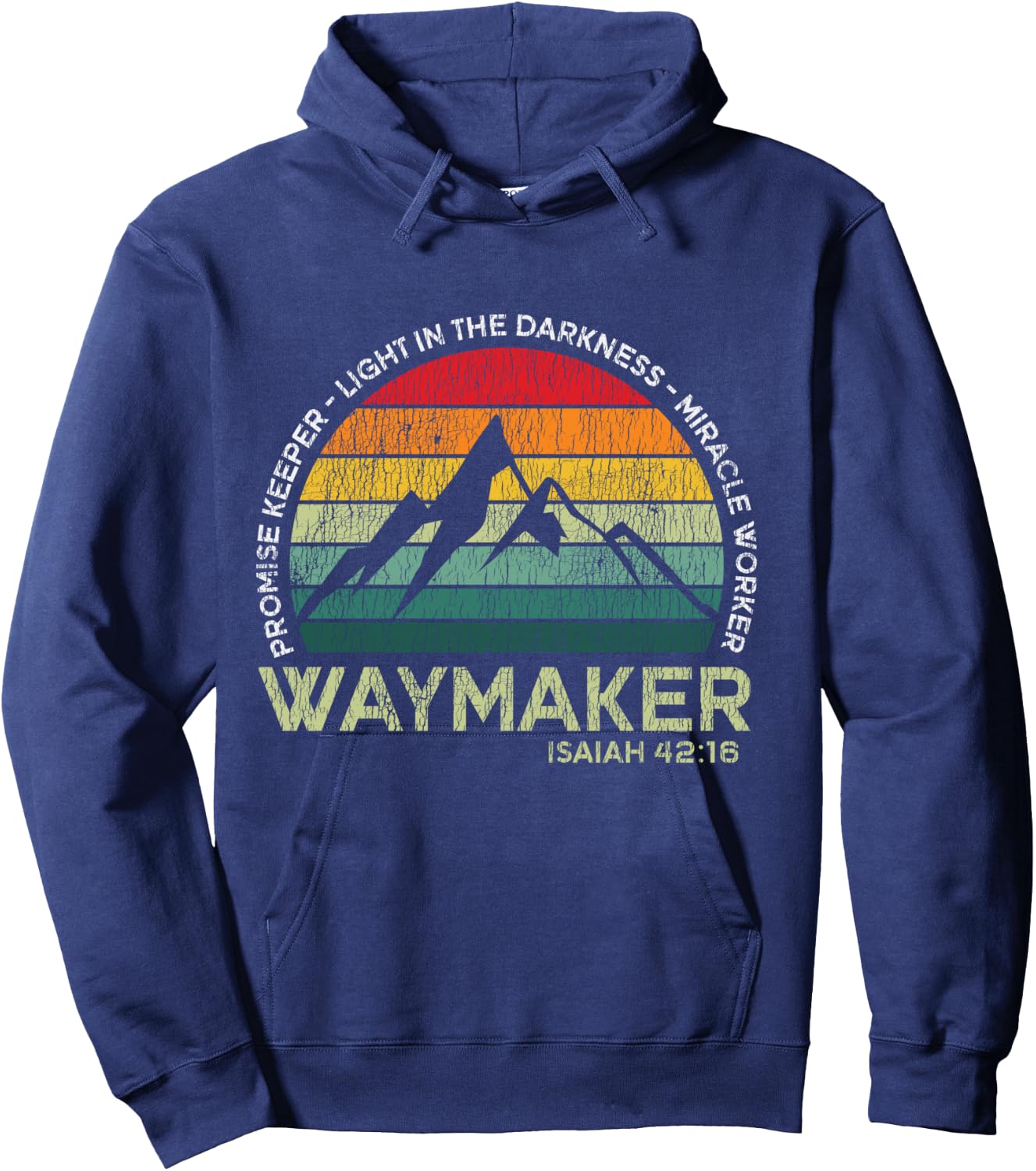 Vintage Waymaker Promise Keeper Miracle Worker Christian Hoodie - Hoodie | Navy