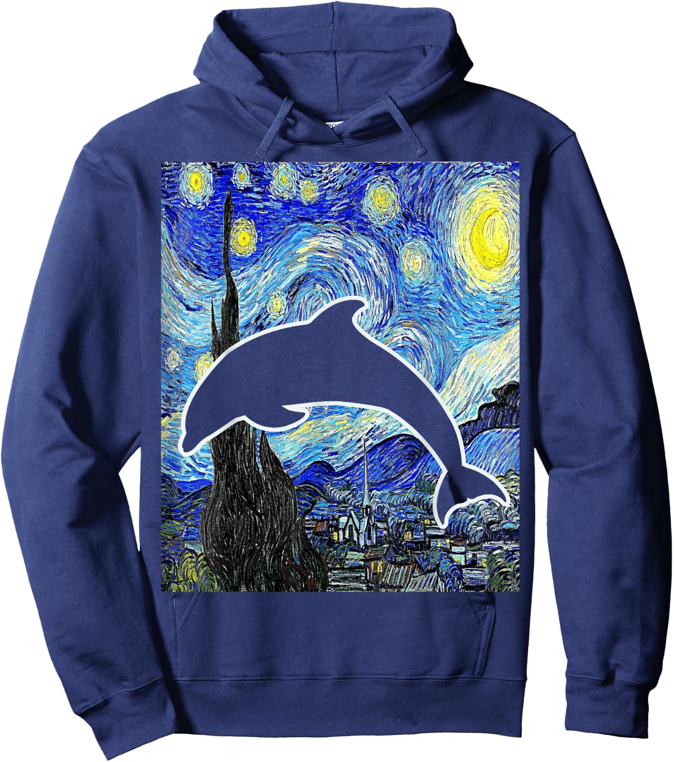Dolphin Starry Night Dolphin Lover Cetology Hoodie - Hoodie | Navy