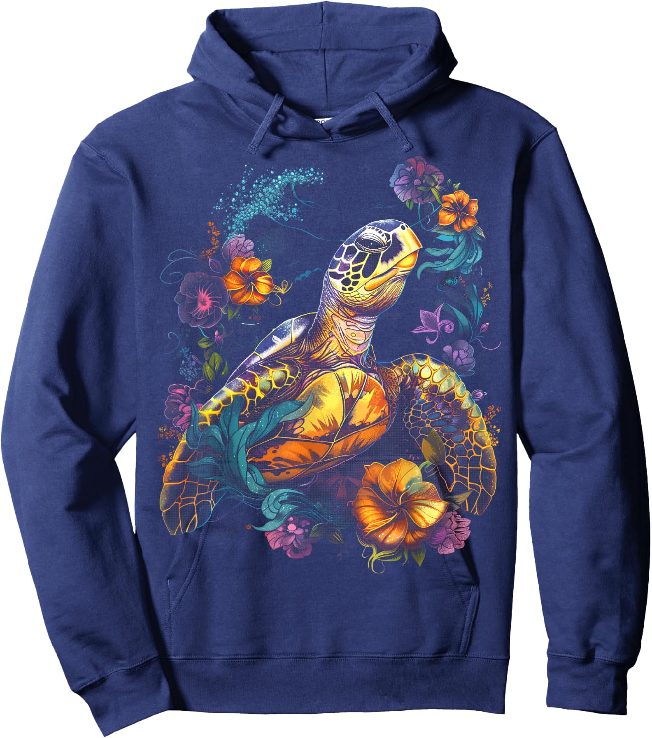 Sea Turtle Beach Lover Ocean Animal Graphic Novelty Hoodie - Hoodie | Navy