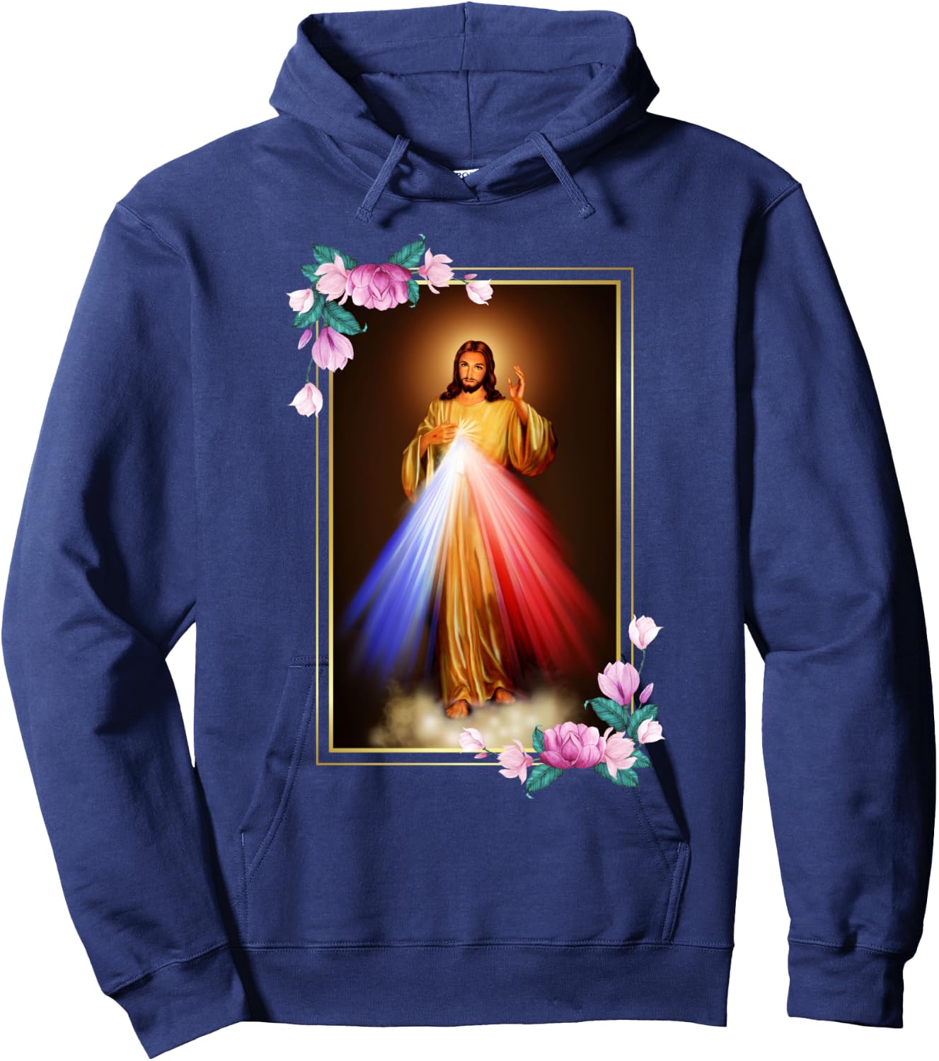 Divine Mercy Jesus Christ, Sacred Heart of Jesus Gift Hoodie - Hoodie | Navy