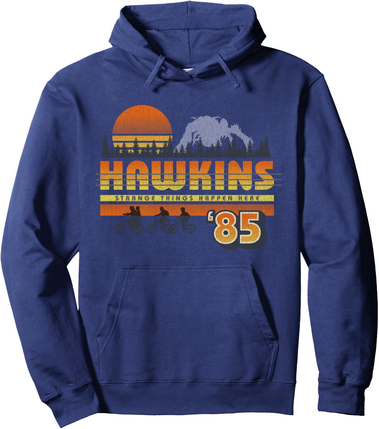 Netflix Stranger Things Hawkins Strange Things 85 Retro Hoodie - Hoodie | Navy