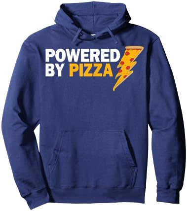 Funny Powered By Pizza Gift Kids Men Women Cool Pizza Lover Hoodie - Hoodie | Navy