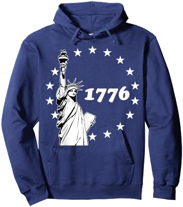 1776 Statue Of Liberty Betsy Ross American Patriotic Gift Kids Men Hoodie - Hoodie | Navy