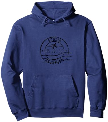 Dublin Ireland Travel Vintage Passport Stamp Hoodie - Hoodie | Navy