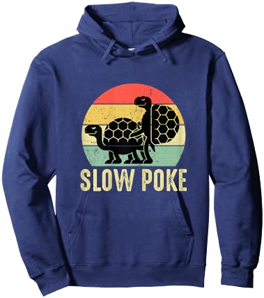 Vintage Slow Poke Turtle Lovers Hoodie - Hoodie | Navy