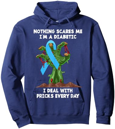 Funny T1D Diabetic Type 1 Diabetes Awareness Halloween Hoodie - Hoodie | Navy