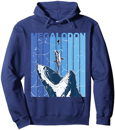 Megalodon White Shark - Giant Shark - Shark Lover Diver Hoodie - Hoodie | Navy