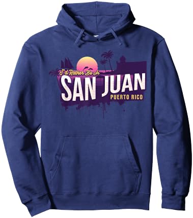 I would rather be in San Juan Puerto Rico vintage souvenir Hoodie - Hoodie | Navy