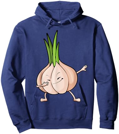 Cute Garlic Design Women Plant Food Garlic Lover Hoodie - Hoodie | Navy