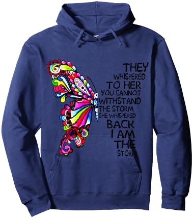 Butterfly She Whispered Back I Am The Storm Hoodie - Hoodie | Navy