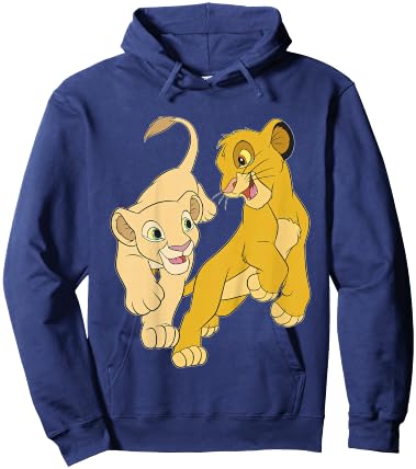 Disney Lion King Simba And Nala Playful Portrait Hoodie - Hoodie | Navy