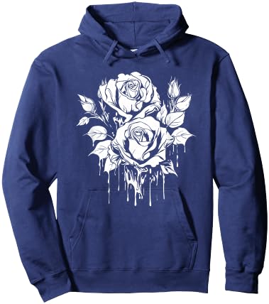 Goth Cool Gothic Occult - Red Rose Hoodie - Hoodie | Navy