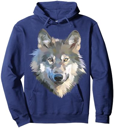 Realistic white wolf realistic animal print with Hoodie - Hoodie | Navy