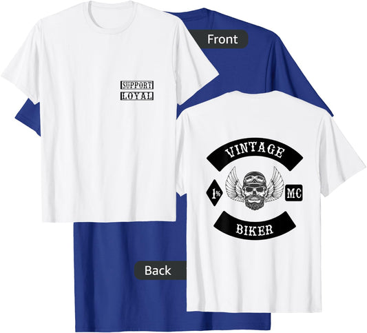 Vintage Biker Mc Patch Motorcycle Club Support T-Shirt - T-Shirt | Royal