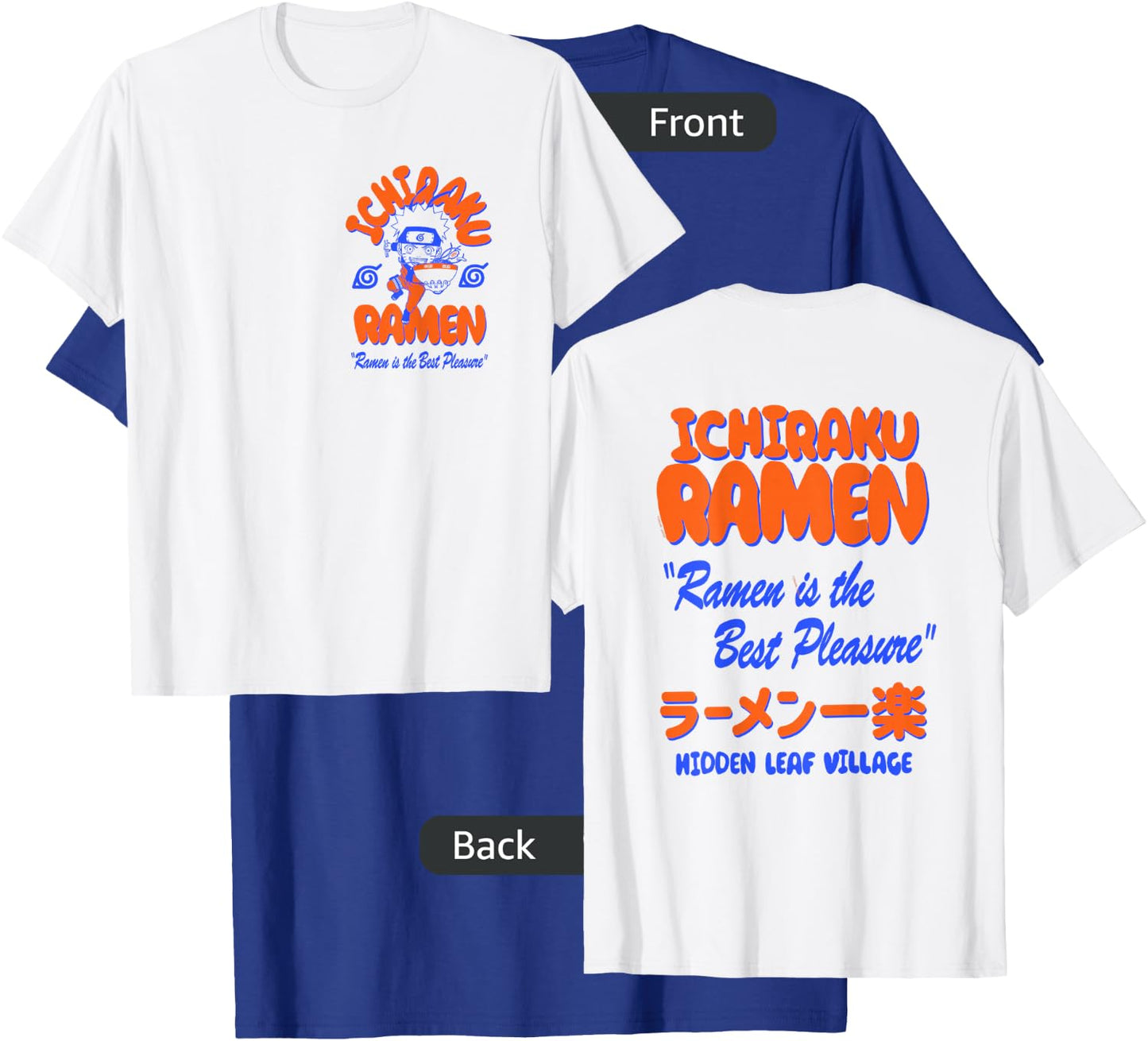 Naruto Shippuden Ichiraku Ramen Front Back Anime T-Shirt - T-Shirt | Royal