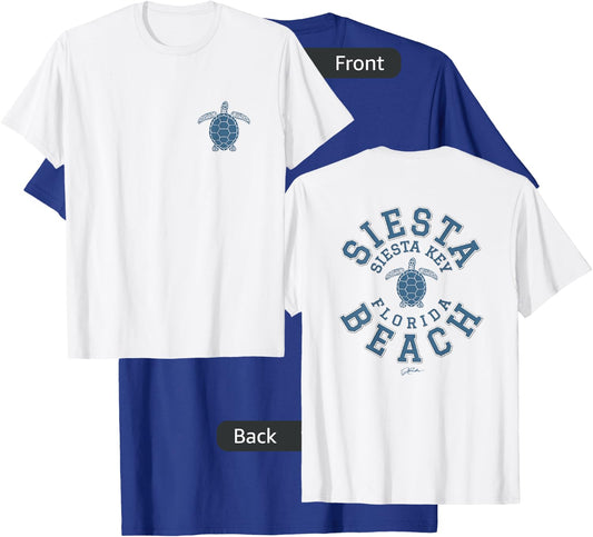 JCombs: Siesta Beach, Siesta Key, FL, Sea Turtle (Two-Sided) T-Shirt - T-Shirt | Royal