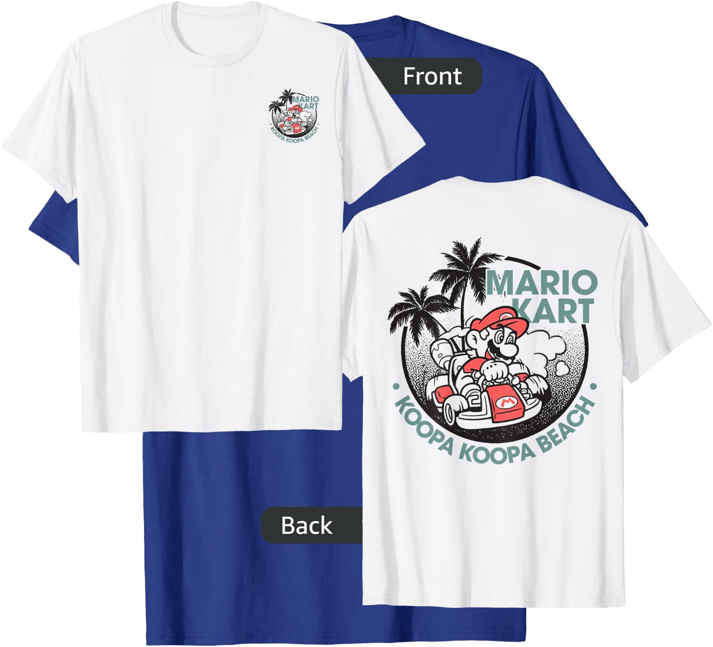 Mario Kart Koopa Koopa Beach Tropical Vintage Nintendo Badge T-Shirt - T-Shirt | Royal