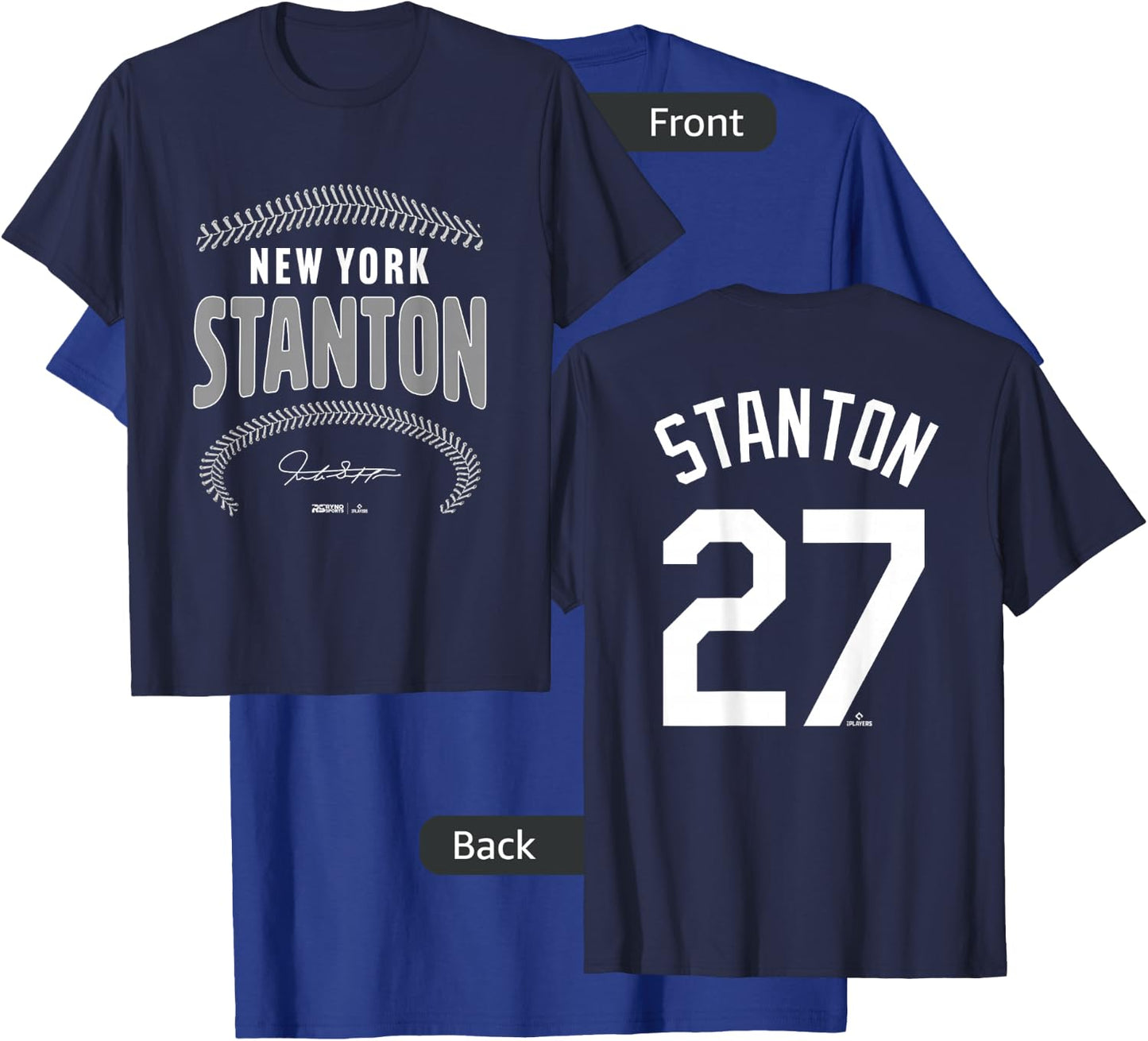 Giancarlo Stanton New York Name & Number (Front & Back) T-Shirt - T-Shirt | Royal