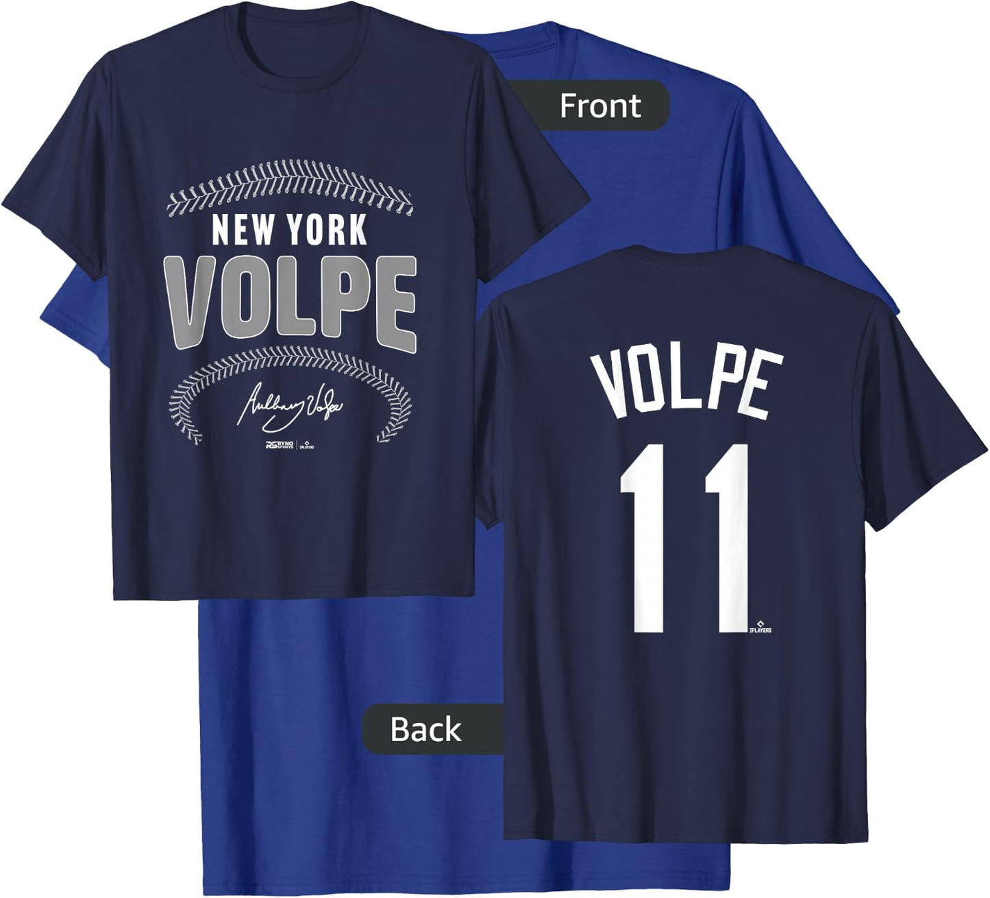 Anthony Volpe New York Baseball Name & Number (Front & Back) T-Shirt - T-Shirt | Royal