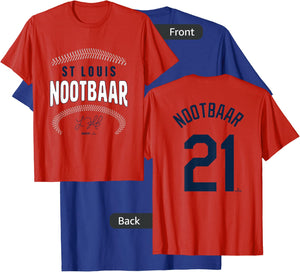 Lars Nootbaar St. Louis Baseball Name & Number (Front&Back) T-Shirt - T-Shirt | Royal