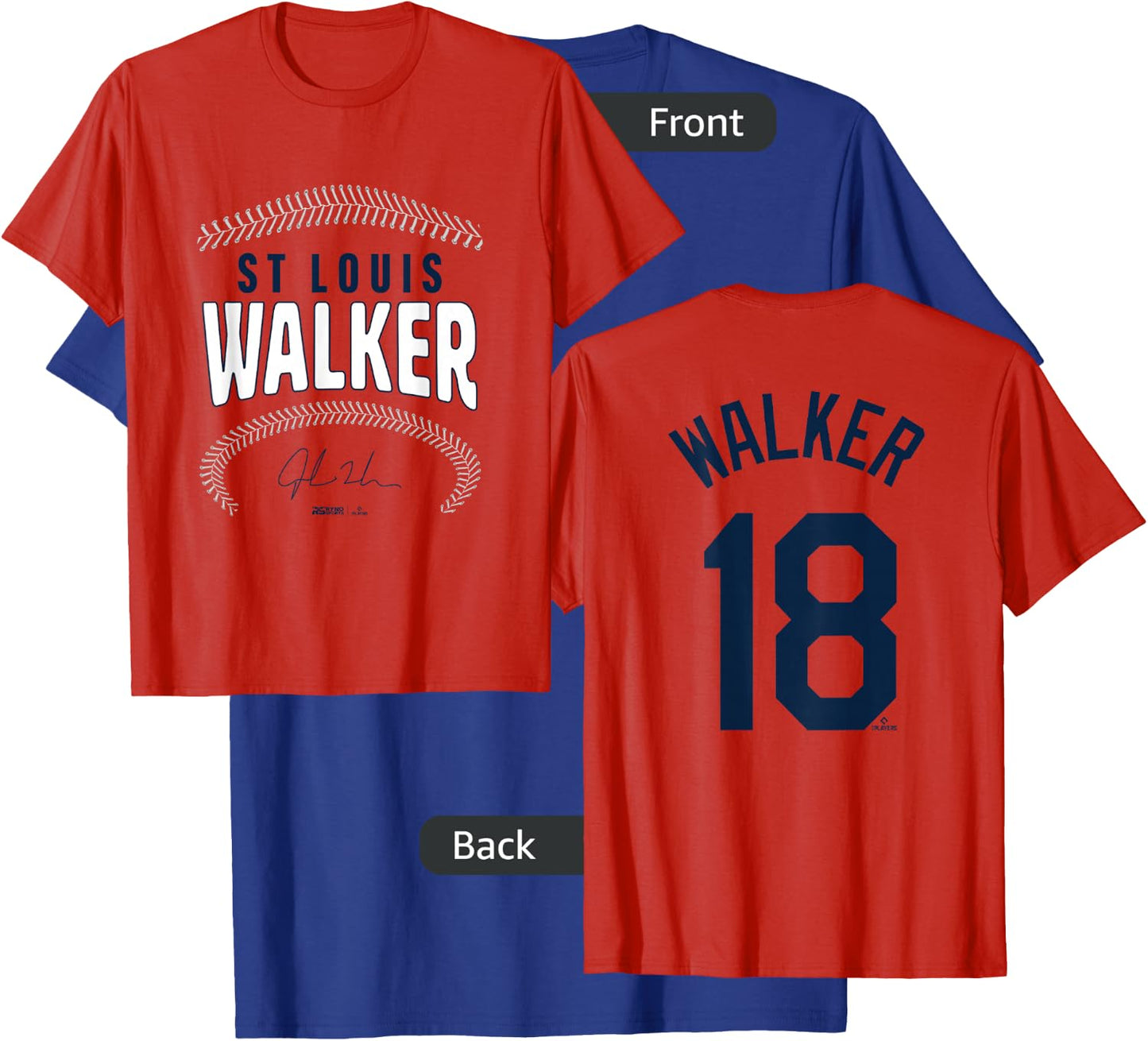 Jordan Walker St. Louis Baseball Name & Number (Front&Back) T-Shirt - T-Shirt | Royal