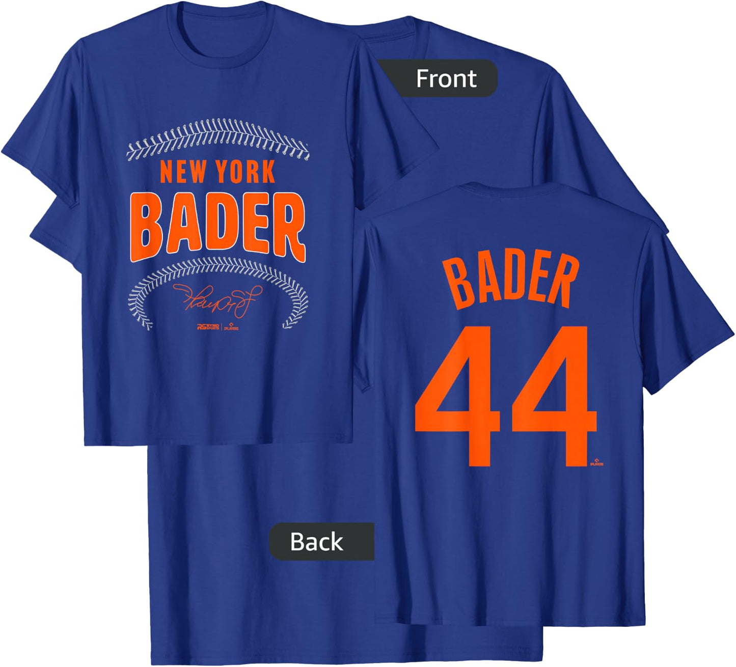 Harrison Bader New York Name & Number (Front & Back) T-Shirt - T-Shirt | Royal